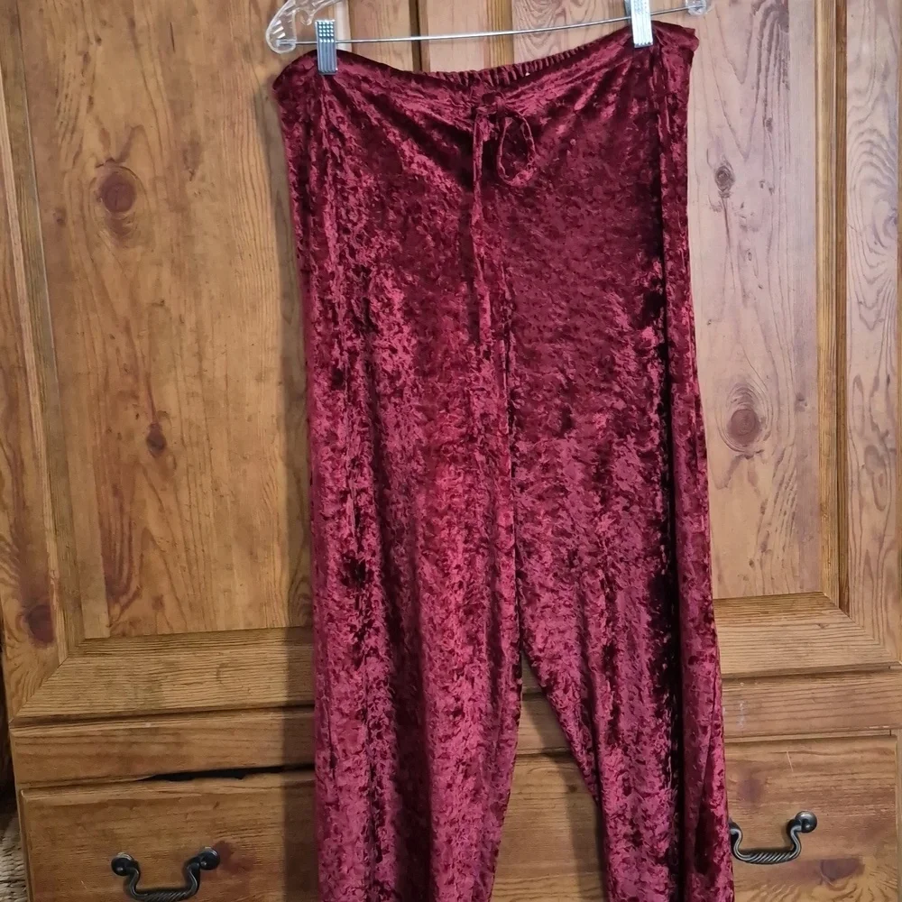 Victoria's Secret Velvet Sleep Lounge Pants XS/S Crimson Red
